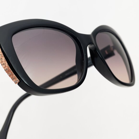Roberto Cavalli Mekbuda Black Rhinestone Snakeskin-Texture Cat-Eye Sunglasses - Picture 7 of 9